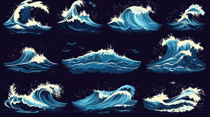 Collection of dynamic ocean waves