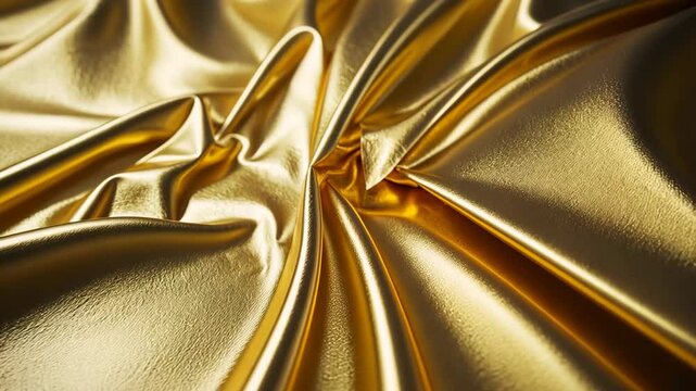 Gold background foil leaf metallic golden texture reflective shiny wrapping paper bright yellow wallpaper featuring a smooth line for decorative design elements.