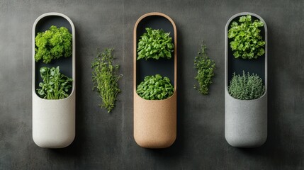 Modern wall herb gardens