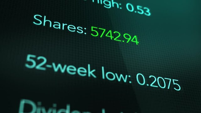 amera pans across an Amount of Shares on an Investment App or Portfolio