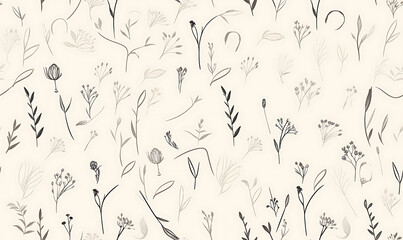 Creative 2D Doodle seamless pattern Floral or flower Illustrations