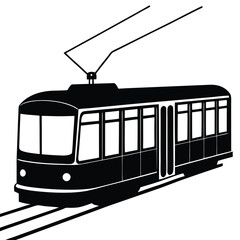 Tram Silhouette Vector  Sleek & Minimalist Design for Urban Transport Graphics