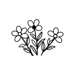 Beautiful flower tree silhouette.