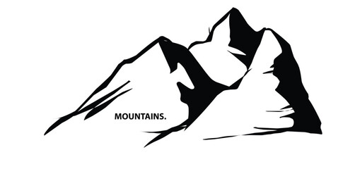 vector silhouette of a mountains