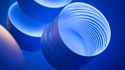 Obraz premium Abstract blue light patterns with soft gradients, evoking a futuristic and atmospheric aesthetic.