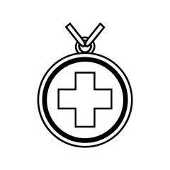 First aid cross medallion vector illustration