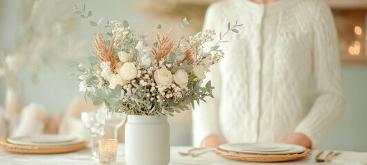 A beautiful luxury table decoration for wedding