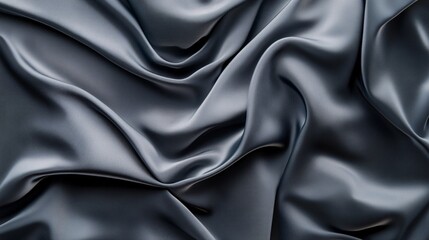 Obraz premium Smooth dark grey silk fabric forming an elegant background