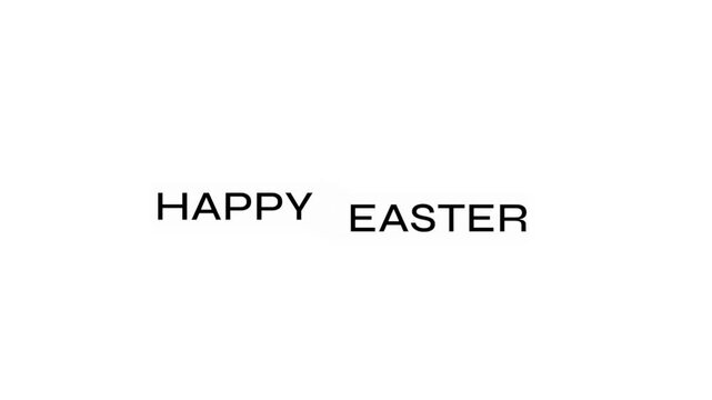 Happy Easter Animated Text on White Background