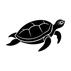 Floating Turtle silhouette vector art