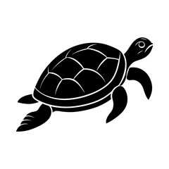 Floating Turtle silhouette vector art