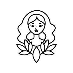 Floral girl silhouette illustration