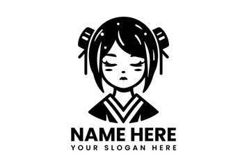 Bold Geisha Woman Graphic. Artistic Cultural Design