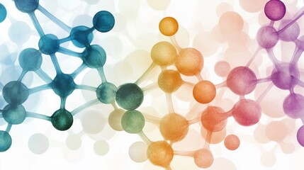 Biotechnology. Colorful Abstract Molecular Network Background
