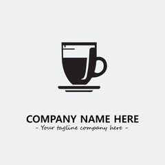 Cup illustration black and white for logo company vector image
