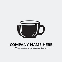 Cup illustration black and white for logo company vector image
