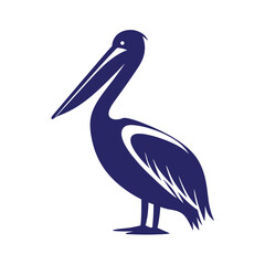Simple Pelican Silhouette Logo Vector.