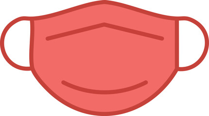 Red medical face mask vector illustration · Healthcare protection icon for pandemic, hospital and safety visuals. Surgical face mask in red color · Flat medical mask icon for health apps, public safet