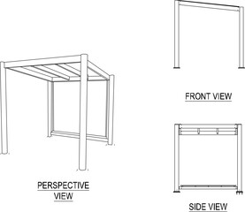 silhouette design vector illustration sketch image of gazebo tent for event and shelter in the park 