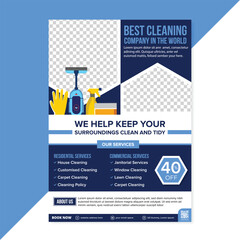 Cleaning and disinfection flyer design template, cleaning service flyer design, cover, brochure design cover template
