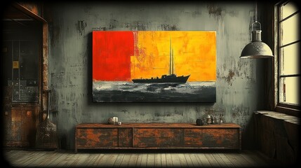 Industrial Art with Ship