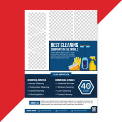 Cleaning and disinfection flyer design template, cleaning service flyer design, cover, brochure design cover template