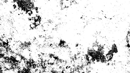 Abstract overlay distress floor, black and white seamless background, Texture grunge chaotic random pattern on transparent background.