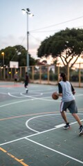 Blurry basket ball area