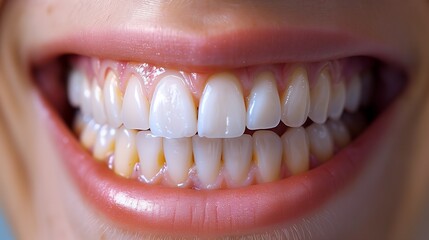 Close-Up of a Radiant Smile Featuring Perfectly White Teeth