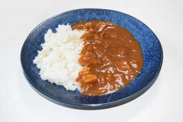 A plate of Japanese-style curry with rice