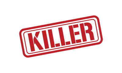 KILLER red stamp text vector, rubber stamp 