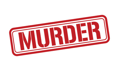 MURDER red stamp text vector, rubber stamp 
