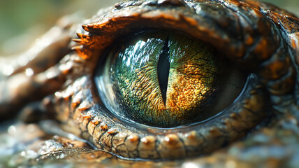 Close-up of a crocodile's eye