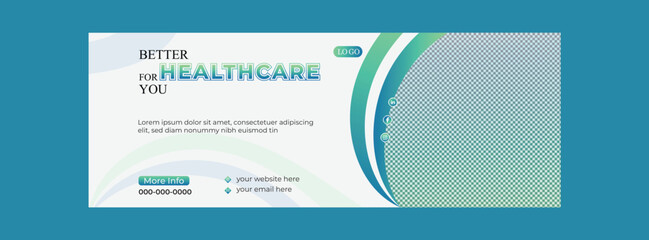 Healthcare Social Media Banner – Hospital, Pharmacy, Clinic (Editable Text)