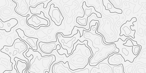 Abstract topography circle with contour map waves paper topo relief line map mountain background. Curved line topo seamless topography ornament design. Vector background.