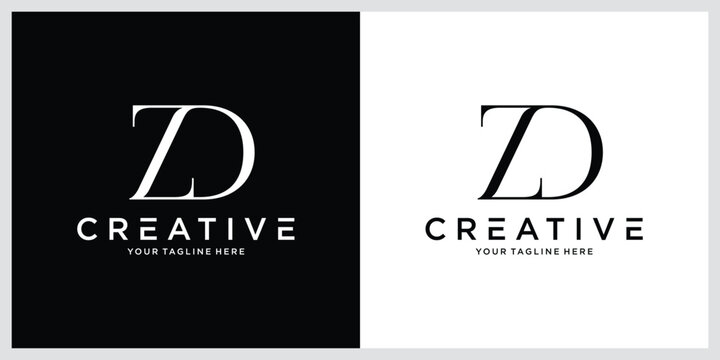 Simple initial ZD letter vector logo design