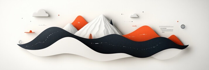 Obraz premium Abstract landscape of mountains and clouds