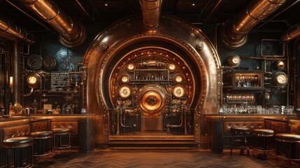 Obraz premium Steampunk Bar Interior Design