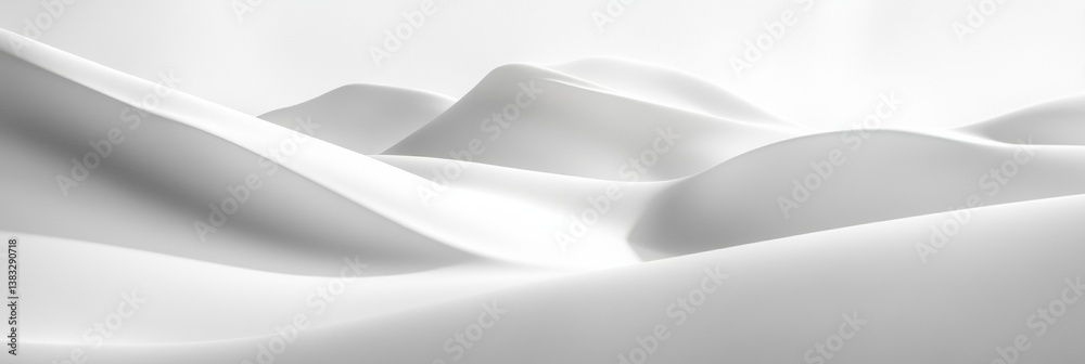 Aufkleber pure white snowy landscape creates a calming and serene atmosphere with soft curves and delicate nat