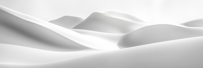 Obraz premium Pure white snowy landscape creates a calming and serene atmosphere with soft curves and delicate natural shadows in a minimalist setting