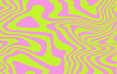 Vibrant abstract design with wavy lines in neon pink and green. The dynamic, flowing pattern creates an engaging optical illusion, ideal for modern art and stylish decor applications.
