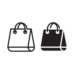 Minimalist shopping bag icons