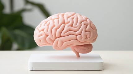 Anatomical brain model on a pedestal