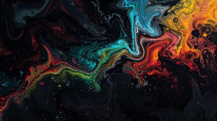 Abstract Fluid Art Swirls - Vibrant abstract artwork featuring swirling colors and fluid textures. Perfect for backgrounds or design projects