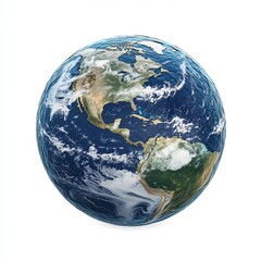 Earth globe featuring the Americas isolated on white background