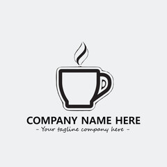 Cup illustration black and white for logo company vector image
