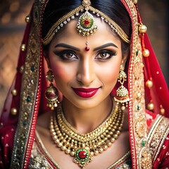 Portrait of Indian bride
