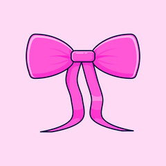 vector illustration of pink bow