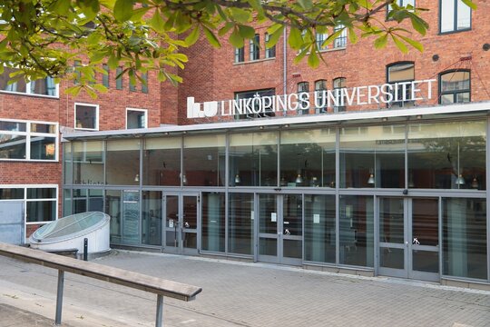 NORRKOPING, SWEDEN - AUGUST 25, 2018: Linkoping University (Linkopings Universitet) campus in Norrkoping, Sweden. The campus is located in former industrial buildings.