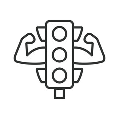 Traffic rules, icon in line design. Traffic rules, road, sign, signal, safety, law, regulation on white background vector. Traffic rules, editable stroke icon